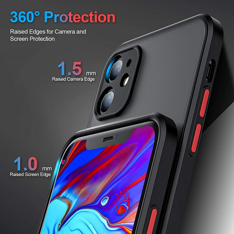 Shockproof Armor Matte Case For iPhone